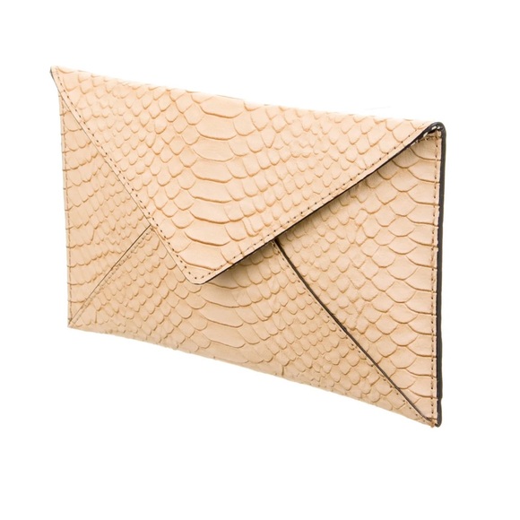 NWT Loeffler Randall Python Envelope Clutch - Nude - Picture 3 of 9